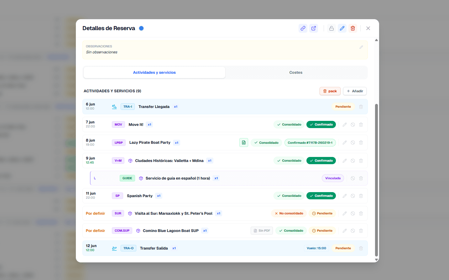 Diseño del itinerario personalizado