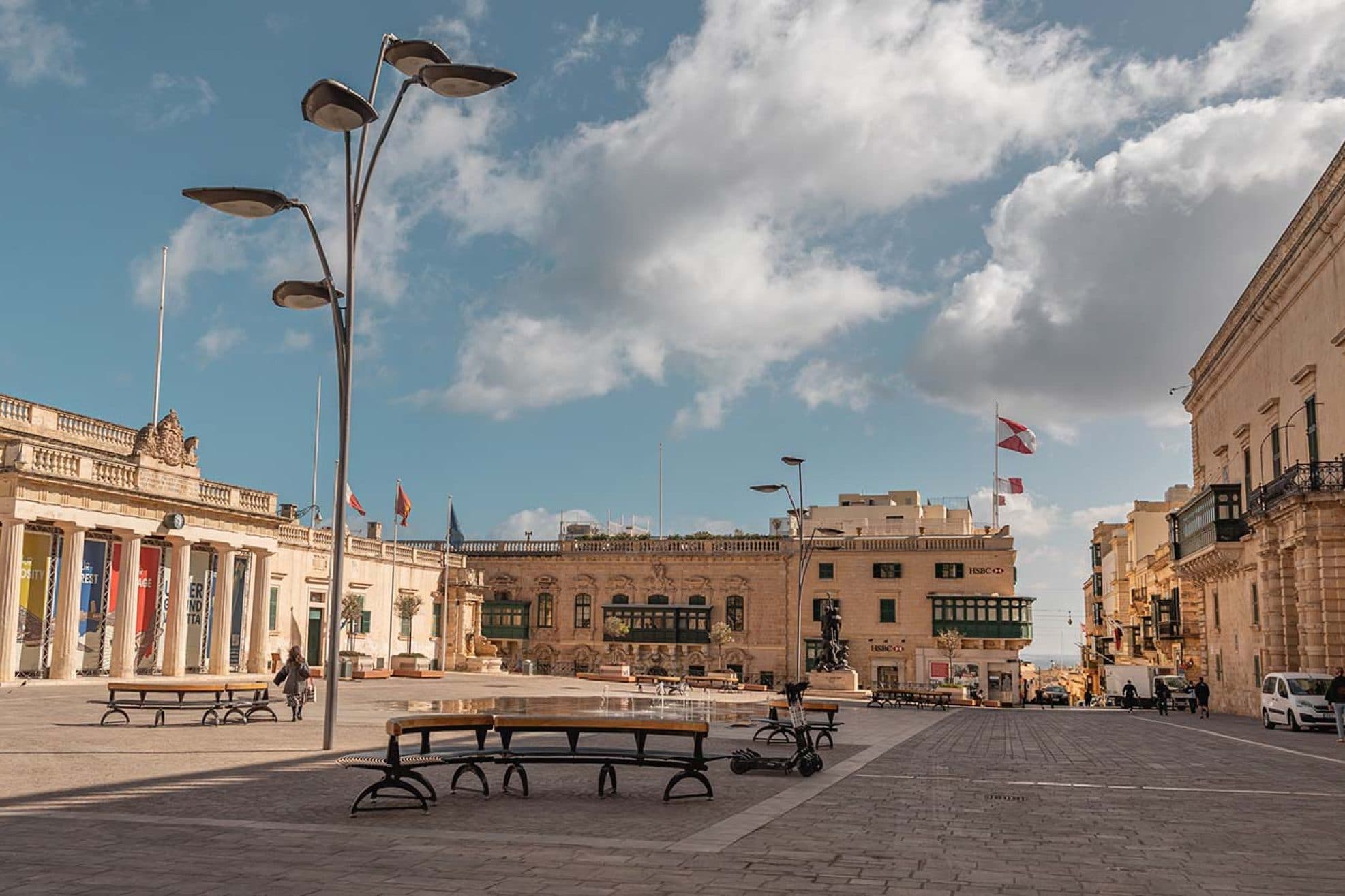 Fachada del Palacio del Gran Maestre en la Plaza San Jorge de Valletta