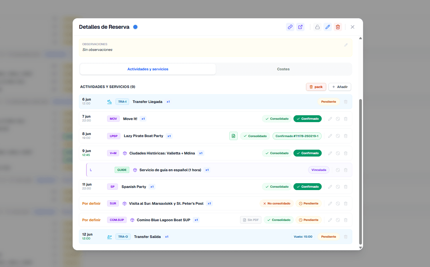 Diseño del itinerario personalizado