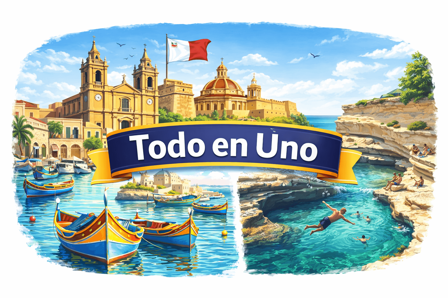 Todo en Uno: Valletta con guía, Mdina, Marsaxlokk y St. Peter's Pool